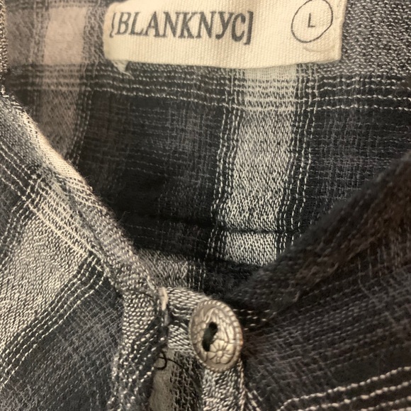 Blank NYC Black and White Plaid Crossover Top - Picture 12 of 14